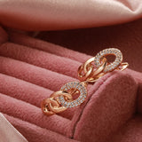 14K Filled Gold Hollow Round Chain With AAA Zircon Diamonds Dangle Elegant Earrings