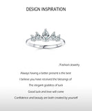 Crown-Inspired Tiara Design Marquise Cut AAAA Lab Created Diamonds Silver Ring