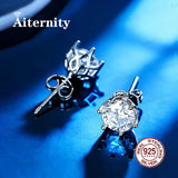 Dazzling 0.3CT 0.5CT 2CT Silver Square Round Moissanite Diamonds Stud Earrings