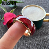 New Arrival 8MM Multicolor Colorful Dyed Elder Wood Inlay Comfort Fit Tungsten Wedding Ring  for Men Women - The Jewellery Supermarket