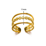 New In Stainless Steel 14K Gold Colour Rings For Women and Girls - Ideal Trendy Fashion Rings, Ideal Gifts - The Jewellery Supermarket