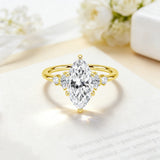 Impressive GRA Certified 2CT Marquise Cut Moissanite High Quality 14K Gold Filled Ring