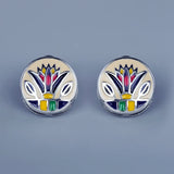 High Quality Grass Shape 925 Handmade Enamel Irregular Geometric Earrings