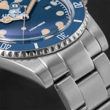 Luxury Luminous Bubble Mirror Glass 20Bar Ceramic Bezel Steel Diver Quartz Watch