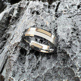 Brushed Polished Design Grooved Beveled Classic 6MM 8MM Tungsten Wedding Rings