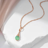 Amazing 14K Filled Rose Gold Shiny Green AAA Zircon Luxury Pendant Necklace For Women - Fine Jewellery