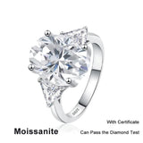 Superb 8cttw VVS1 D Colour Moissanite Diamonds Silver with 18k Gold Plated Ring