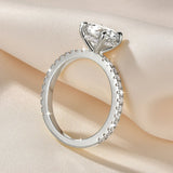 Luxury Classic 8mm 2.0CT VVS1 D Moissanite Solitaire Engagement Wedding Ring