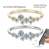 Luxury Moissanite Diamonds Rings 925 Silver with White Yellow Gold Plated Pass Diamond Test For Women Rings Jewellery