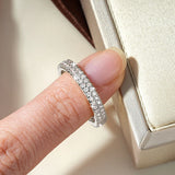 Sparkling Double-row 1.3mm VVS1 D Color Full Moissanite Eternity Luxury Ring