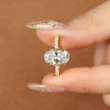 Amazing 4.5CT Oval Cut VVS1 D Colour Moissanite Diamond 18KGP Silver Engagement Ring