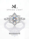 Strking Sunflower  Design 1 Carat VVS1 D Colour Moissanite Diamond Ring