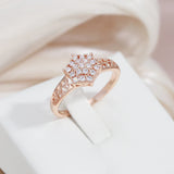 Luxury Hexagon Cut 14K Filled Rose Gold AAA Zircon Diamonds Full Paved Ring - High Quality Jewellery