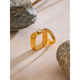 18K Smooth Stainless Steel AAA Zirconia Diamonds Round Square Delicate Trendy Ring