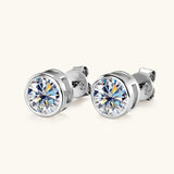 Luxury White/Yellow Gold Plated 2ct Moissanite Diamonds Earrings For Men/Women - 925 Sterling Silver Fine Jewellery