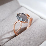 14 Karat Gold Filled Transparent Grey AAA Zircon Crystal Rings For Women Special Jewellery