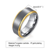 New Vintage Gold Silver Color 8mm Width Tungsten Unisex Luxury Wedding Rings -  Classic Ring Jewellery - The Jewellery Supermarket