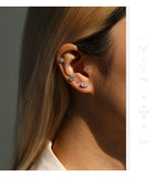 925 Sterling Silver Classic Round D Colour VVS1 Moissanite Helix Stud Earrings