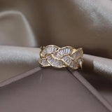 New Design Woven Twist Elegant Luxury AAA Zircon Crystals Rings - Fashion Daily Use Jewellery - The Jewellery Supermarket