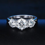 Wonderful 5 Stones Sparkling 18KGP 3.6CT All Moissanite Diamonds Rings Wedding Engagement Sterling Silver Jewellery