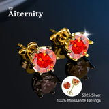 New Silver Moissanite Diamond Studs Earrings Pass Diamond Tester For Men Women