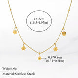 New Arrival 316L Stainless Steel Gold Colour Flower Pendant Necklace Earrings For Women - Fashion Jewellery Set - The Jewellery Supermarket