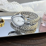 Luxury Fashionable Hollow Snake Wrapping Open Bracelet Elegant Quartz Watch