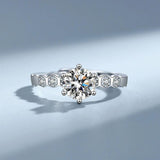 Honeycomb Design VVS1 D Colour 1/2CT Moissanite Wedding Engagement Rings For Women Sterling Silver Fine Jewellery