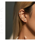 925 Sterling Silver Classic Round D Colour VVS1 Moissanite Helix Stud Earrings