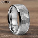 Beveled Edge Treatment Dome Hammer 4/6/8mm Tungsten Rings With Comfortable Fit