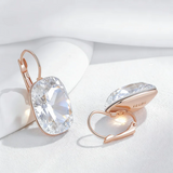 14 Karat Gold Filled Shiny White AAA Big Zircon Crystal Drop Luxury Earrings