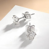 GRA Certified 18K Gold Plaed 0.2ct-2ct D Colour Moissanite Diamonds Stud Earrings Silver Screw Back Fine Jewellery - The Jewellery Supermarket