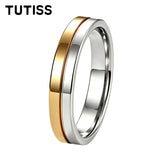 Fashion 4mm Two Tone Tungsten Carbide Wedding Egagement Rings For Men and Women