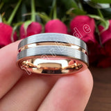 Brushed And Center Groove Finish 6MM Men Women Tungsten Wedding Rings
