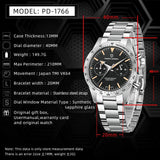 Popular Top Luxury Brand Moon Sport Waterproof Chronograph AR Sapphire VK64 Steel Retro Luminous Quartz Watch for Men - The Jewellery Supermarket