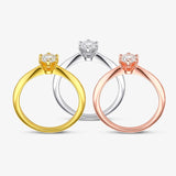 Round Brilliant Cut 0.5CT VVS1 D Colour Moissanite Diamond Silver Solitaire Ring