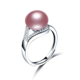Luxury Multicolour Real Natural Freshwater Pearls AAA Zircon Diamonds Rings