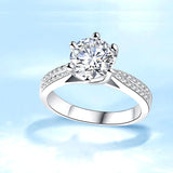 Super D Colour VVS1 1/2/3ct Moissanite Diamonds Silver Engagement Wedding Solitaire Rings with GRA - Fine Jewellery