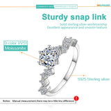 New Lovely 1CT VVS1 Moissanite Diamonds Rings For Women Personality Fashion S925 Sterling Silver Wedding Jewellery