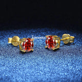 VVS1 Sterling Silver White Pink Yellow Red Orange Moissanite Diamonds Stud Earrings