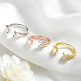 New Design 1 Carat Princess Cut VVS1 D Colour Moissanite Silver Engagement Ring