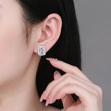 Selection of 0.5-2ct Cut 3EX D VVS1 Moissanite Diamonds Silver Stud Earrings