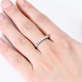 GRA Certified Round Moissanite Diamonds Half Eternity Ladies Rings Real Sterling Silver Wedding Party Fine Jewellery