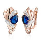 14 Karat Gold Filled Fashion Blue AAA Zircon Diamonds Vintage Jewellery Drop Earrings