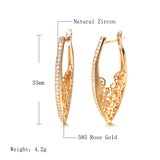 14 Karat Gold Filled AAA Zircon Diamonds Micro Wax Inlaid Vintage Trendy Dangle Earrings