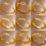 New In Twisted Snake Rings For Women and Girls - 14K Gold Colour Stainless Steel Aesthetic Luxury Vintage Rings - The Jewellery Supermarket
