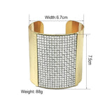 Luxury Sparkling Rhinestones Alloy Cuff Bracelets Big Bangles for Women - Charming Party Statement Jewellery - The Jewellery Supermarket