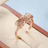 Latest Fashion Rolled 14K Rose Gold Boho Fashion Ethnic Flower Ring for Women - Elegant Vintage Daily Jewellery