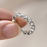 Remarkable Full Eternity Ring Bezel 3mm VVS1 D Colur Round Moissanite Rings