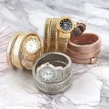 Luxury Snake Shape Quartz Watch Stainless Steel Strap Bracelet Wristwatch Watches